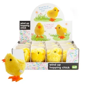 444627 WIND UP HOPPING CHICK CUTE SOFT YELLOW FUZZY TOY WIND IT UP WATCH IT GO - Picture 1 of 5