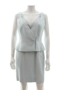 Dior Sleeveless Crepe Peplum Waist Dress / Blue - Picture 1 of 6