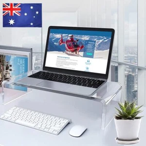 Acrylic Monitor Stand Clear Computer Monitor Stand Desk for Home Office - Afbeelding 1 van 10