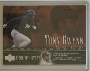 2002 Upper Deck Piece of History #82 Tony Gwynn San Diego Padres Baseball Card - Picture 1 of 2