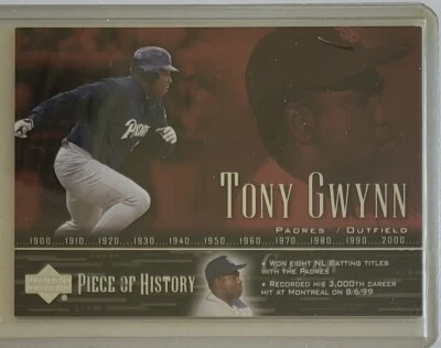 2002 Upper Deck Piece of History #82 Tony Gwynn San Diego Padres Baseball Card  - Image 1 of 2