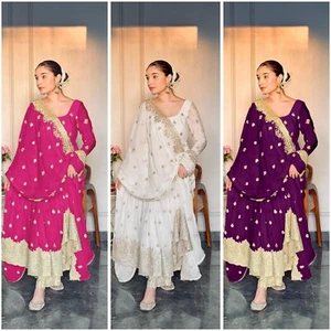 BOLLYWOOD PARTYWEAR ANARKALI SALWAR KAMEEZ SUIT GOWN INDIAN PAKISTANI ETHNIC - Picture 1 of 16