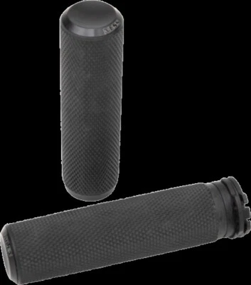 Arlen Ness 07-325 Black Fusion Knurled Hand Grips for Harley Cable Op Throttle - Image 1 of 2