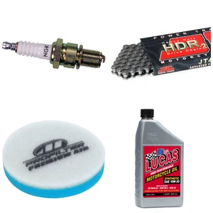 New Honda CRF50F CRF 50 F Maintenance Kit Oil + Air Filter + Chain + Spark Plug - Picture 1 of 1