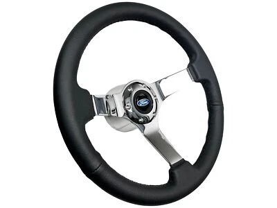 1966-74 Ford Bronco, 1964-67 Mustang 6-Bolt 14" Black Leather Steering Wheel Kit - Image 1 of 4