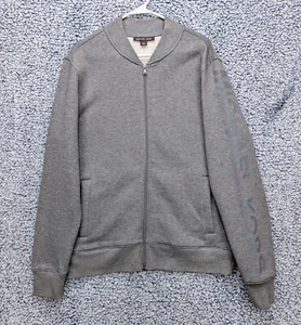 Sudadera Michael Kors Cremallera Completa Forrada de Vellón Para Hombres LG Spellout Logo Chaqueta Gris - Imagen 1 de 11