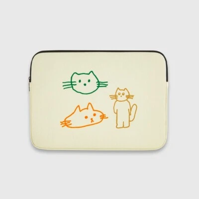 Lindo bolso funda para computadora portátil de 13 pulgadas 14 pulgadas arte gato dibujos animados para mujeres y hombres Foto 1 de 4