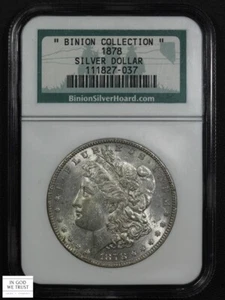 1878 7TF Reverse of 1879 Binion Collection Hoard Morgan Silver Dollar NGC - Picture 1 of 5