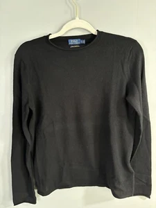 Polo Ralph Lauren 100% Washable Cashmere Crewneck Sweater Womens S Black - Picture 1 of 15