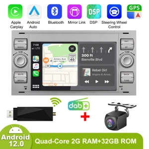 DAB+Android 12.0 Car Stereo GPS Radio CarPlay For Ford Focus Kuga C-MAX Fiesta - Picture 1 of 17