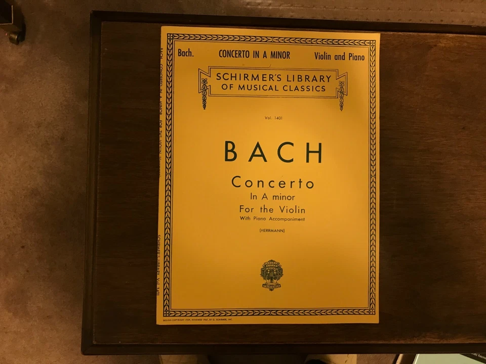 Bach  Concerto in A minor for violin piano accomp. volume 1401 - Image 1 of 1