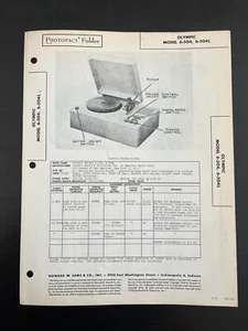 SAMS PHOTOFACT SERVICE MANUAL 3-25 OLYMPIC RADIO RECORD PLAYER 6-504 6-504L - Picture 1 of 1