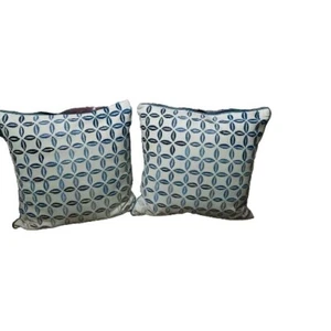 PIER 1 Imports 18 × 18 Gradient Blue Star Flower Embroidered Throw Pillows (2) - Picture 1 of 5