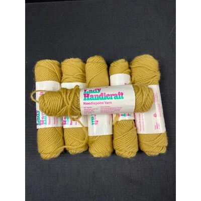 Lady Handicraft Needlepoint Yarn Vintage Acrylic Lot of 6 Skeins Fools Gold USA - Image 1 of 4