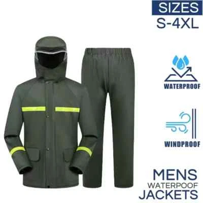 Waterproof Rain Suits Heavy Duty Raincoat Fishing Rain Gear Jacket And Pants Men - Image 1 of 4