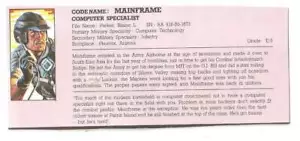 Funskool Indien Mainframe v.1 Foreign FILE CARD Original GI/G.I. Joe JTC - Bild 1 von 2