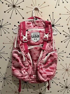 Under Armour Girls UAA Coalition Backpack Pink White 1353658 654 New - Image 1 of 2