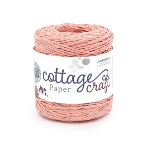 (1 Cake) Lion Brand Yarn 772-101A Cottage Craft Paper Yarn, Pink - Picture 1 of 4