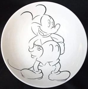 Disney Artist Sketch White Porcelain Bowl Mickey Mouse Gabbay 2000 Salad Cereal - Picture 1 of 7