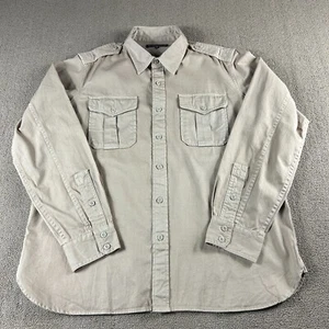 J. Peterman Men's Safari Long Sleeve Button Up Work Shirt Tan Size XL - Picture 1 of 10
