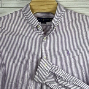 Ralph Lauren Men's Classic Fit Purple White Stripe Button Down Shirt Sz 2XL - Picture 1 of 10