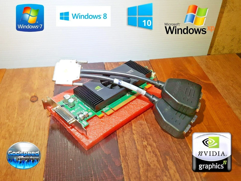 Dell Optiplex SFF 380 390 760 780 NVIDIA Quad 4 Monitor Displayport Video Card - Image 1 of 1