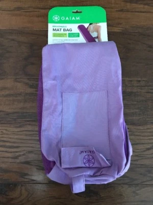 Новый Gaiam дышащий йога коврик сумка перевозчик фиолетовый - подходит коврики до 26" W X 72" L - Изображение 1 из 2