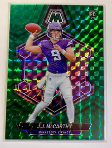 Vikings J.J. McCarthy Mint 2024 Panini Mosaic Green Mosaic Prizm Parallel RC - Picture 1 of 1