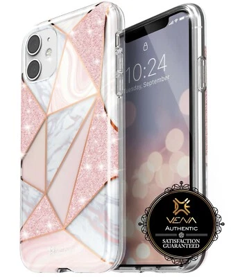 For iPhone 11 Glitter Case Cover Marble Rose Pink Gold Cute Shockproof Bumper - Image 1 of 4