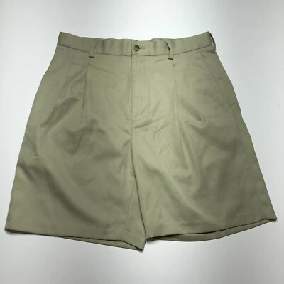 Shorts de golfe Oxford masculino tamanho 32 plissado frontal bronzeado super seco ativo ao ar livre  - Imagem 1 de 4