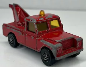 Vintage Corgi Juniors 1:64 Scale Red Land Rover Wrecker Tow Truck No Hook - Worn - Picture 1 of 12