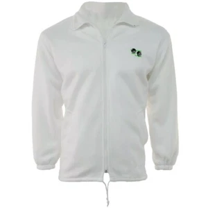 Mens Long Sleeve Fleece Jacket Elastic Cuffs Zipup Side Pocket Bowling Jacket - Picture 1 of 3