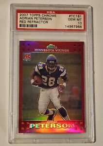 2007 TOPPS CHROME ADRIAN PETERSON RC /139 RED REFRACTOR  VIKINGS PSA 10 Low Pop