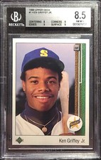 1989 Upper Deck Ken Griffey Jr  #1 HOF Rookie Card BGS 8.5+ Mint Mariners W/3-9s