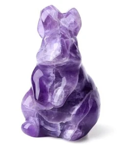 QINJIEJIE 2" Easter Decorations Amethyst Bunny Decor Crystals Rabbit Figurine - Picture 1 of 7