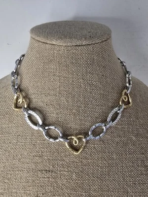 Collar Brighton Corazones Fresco Dos Tonos Cierre Palanca Foto 1 de 4