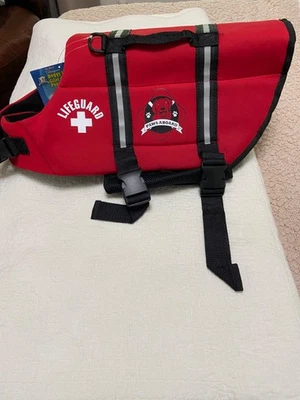Paws Aboard Designer Canine Dog Lifeguard Life Jacket Vest Red Size L, NWT - Image 1 of 4