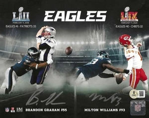 Signed BRANDON GRAHAM and MILTON WILLIAMS Philadelphia Eagles 8x10 Photo Beckett - Picture 1 of 1