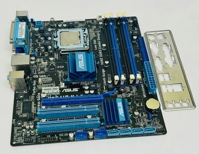 Asus P5G41C-M LX REV. 1.00G Socket 775 DDR2-DDR3 Motherboard with I/O Plate - image 1 of 4
