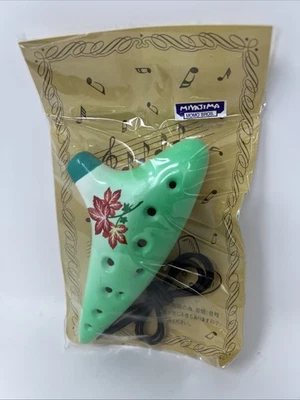 Ocarina Musical Instrument Flute Fun Lavender Design Music Folk Art Handmade O6 - Image 1 of 4