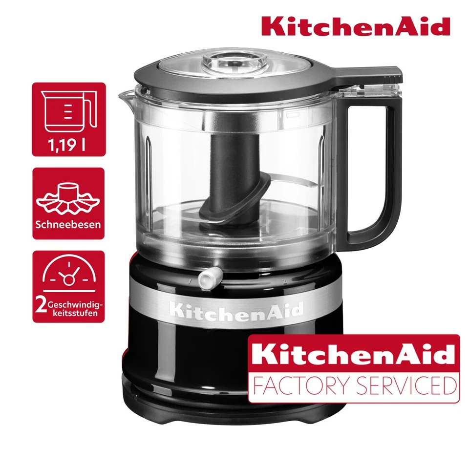 KitchenAid Zerkleinerer 5KFC0516EOB 1,19 l Behälter Schwarz Factory Serviced - Bild 1 von 4