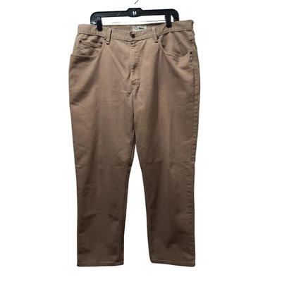 LL Bean Natural Fit Jeans Men’s 36x30 Tan Brown Straight Leg Denim - Image 1 of 4