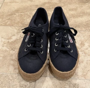Superga 2790 Rope Platform Espadrille Sneakers, Navy, Women's 36/US 5.5 - Picture 1 of 6