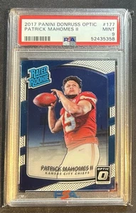 2017 Panini Donruss Optic Patrick Mahomes RC Rated Rookie #177 PSA 9 Mint Chiefs - Picture 1 of 2