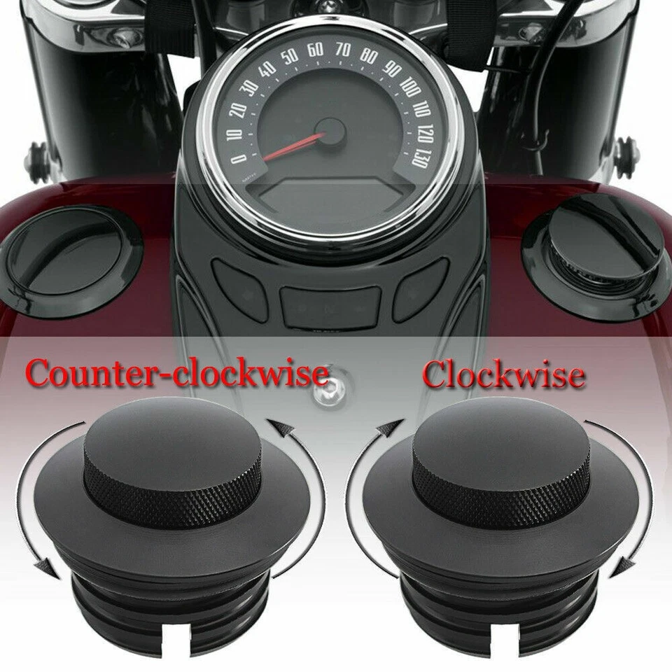 Выскакивающая крышка вентилируемого топливного бака комплект черных для моделей Harley Davidson 96-2010 - Изображение 1 из 4