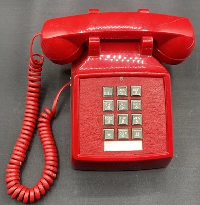 Cortelco Telephone for Landline, Red Traditional Corded Untested - Image 1 of 4