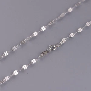 Reines S925 Sterlingsilber Damen 3 mm W Kleeblatt Kette Glieder Halskette 16" L - Bild 1 von 6