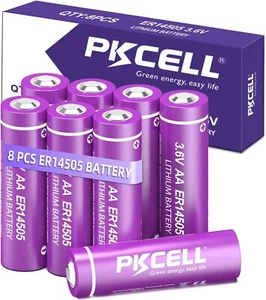 8x AA Size Batteries ER14505 LS14500 ER6 3.6V 2400mAh Cell for Gas Meter - Picture 1 of 7