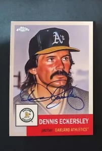 2022 Topps Chrome Platinum Anniversary DENNIS ECKERSLEY on card Auto REFRACTOR - Picture 1 of 3