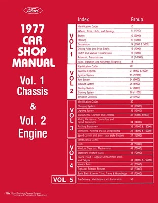 Ford/Lincoln/Mercury 1977 manual de taller - 5 volúmenes Foto 1 de 4